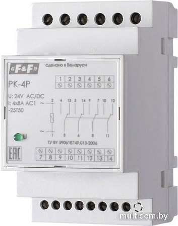 Реле промежуточное Евроавтоматика F&F PK-4P-220 EA06.001.026