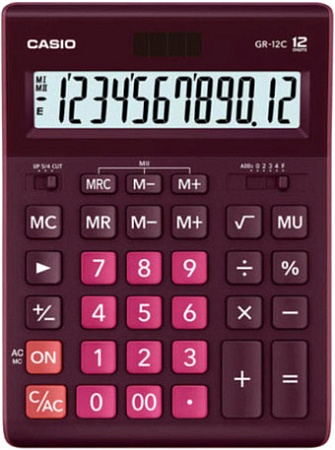 Бухгалтерский калькулятор Casio GR-12C-WR-W-EP (бордовый)