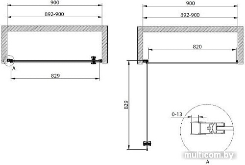 Душевая дверь Cezares Eco-O-B-1-90-C-Nero