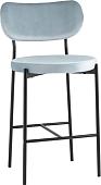Стул Stool Group Барбара полубарный (велюр серо-голубой/черный)