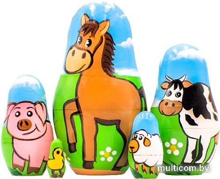 Развивающая игра Брестская Матрешка Животные фермы (набор 5 шт)