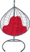 Подвесное кресло M-Group XL 11120306 (серый ротанг/красная подушка)
