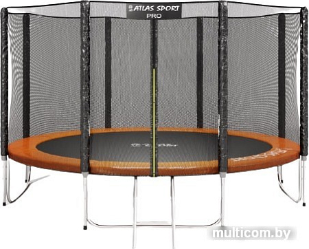 Батут Atlas Sport 404 см - 13ft Pro (усиленные опоры, оранжевый)