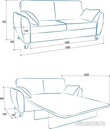 Диван Аквилон Маркус (велютто 26/мишель 04)