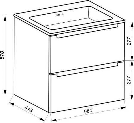 ЗОВ Тумба с умывальником Эридан 100 (беж глянец/дуб)