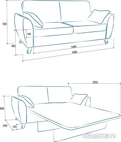 Диван Аквилон Маркус (велютто 26/мишель 04)