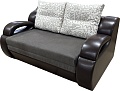 Диван Анмикс Каспер (коричневый велюр/кож.зам т.коричн/принт инкас)