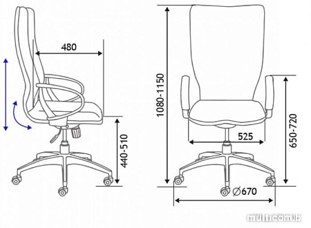Кресло Norden IQ CX0898H-0-223 (белый/темно-синий)