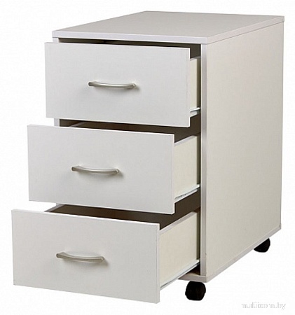 Тумба Polini Kids Mirum с ящиками на колесах 40x55 0002740.9 (белый)