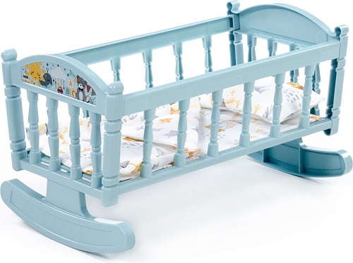 Кроватка для кукол Полесье Кроватка-качалка №4 24033 (дымчато-голубой)