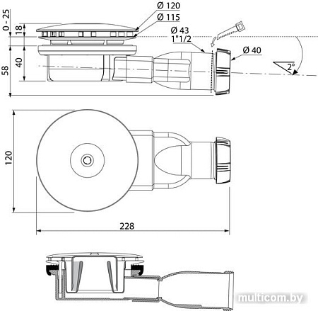 Сифон Radaway R400W Slim
