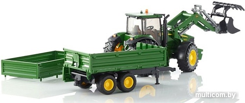 Bruder John Deere 7930 with frontloader and trailer 03055