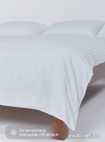 Постельное белье GoodNight Pure Страйп-сатин Евро 417443 (белый)