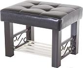 Банкетка AMC Lux 5 с полкой кожзам коричневый/коричневый/бежевый 5.1Б60223