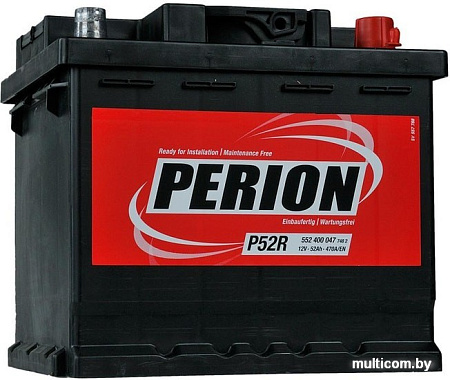 Автомобильный аккумулятор Perion P52R (52 А·ч)