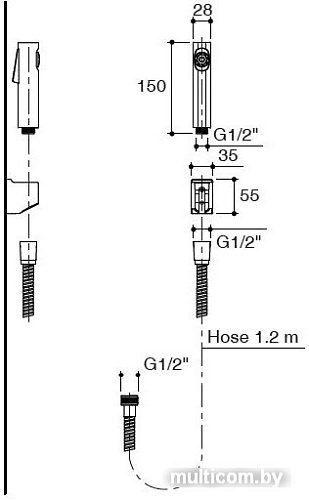 Душевой гарнитур Jacob Delafon Cuff [E98100-CP]