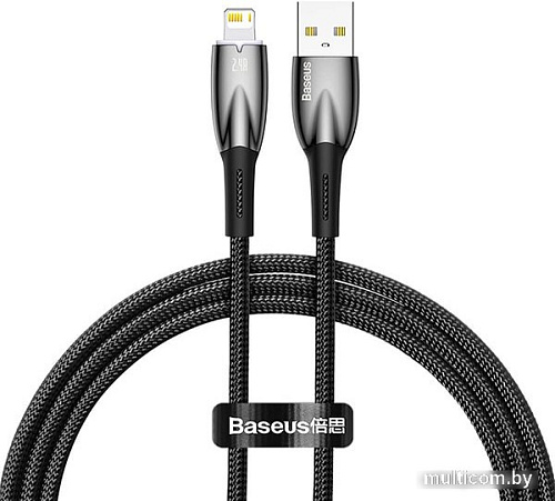 Кабель Baseus Glimmer Series Fast Charging Data Cable USB Type-A - Lightning 2.4A CADH000201 (1 м, черный)