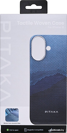 Чехол для телефона Pitaka StarPeak Tactile Woven для iPhone 16 (темно-синий)