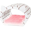 Сборная модель EWA «Кошкин дом» белый каркас — розовый мех