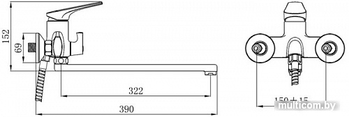 Смеситель РМС SL122-006E (хром)