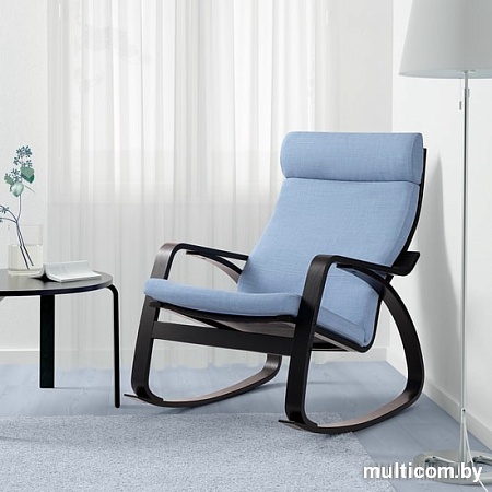 Кресло-качалка Ikea Поэнг (черно-коричневый/шифтебу бежевый) 293.028.27