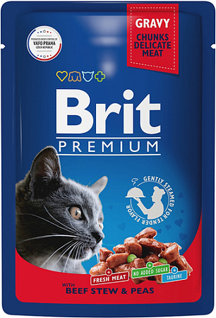 Пресервы Brit Premium говядина и горошек в соусе 85 г
