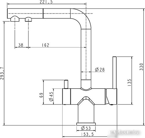 Смеситель Paulmark Serpentine SE213222-GR (серый)