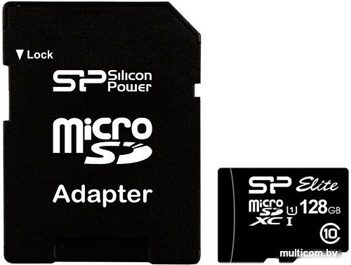 Карта памяти Silicon-Power microSDXC Elite UHS-1 (Class 10) 128GB (SP128GBSTXBU1V10SP)