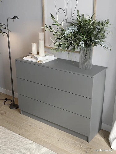 Комод Горизонт Нео 1050 3 ящика (серый графит)