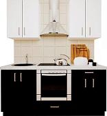 Кухня Хоум Лайн Кристалл 1800 (черный глянец/белый глянец)