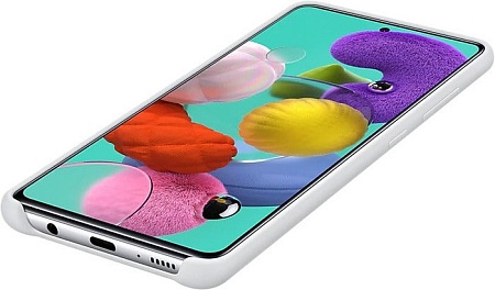 Чехол Samsung Silicone Cover для Samsung Galaxy A51 (белый)