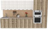 Готовая кухня ЭлиГард Lion 3.4 (сосна каньон/дуб каньон/малага)