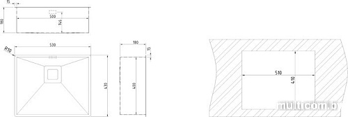 Кухонная мойка TEKA Square 500/400 (40170130)