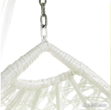 Подвесное кресло M-Group Капля Люкс 11030109 (белый ротанг/серая подушка)