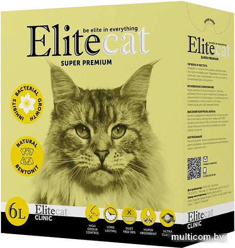 Наполнитель для туалета EliteCat Clinic 6 л