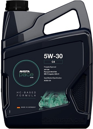 Моторное масло Avista pace EVO C4 5W-30 5л