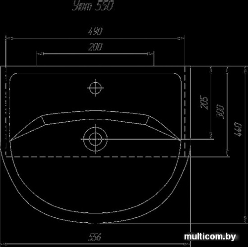 Умывальник Rosa Уют 550 55.6x44