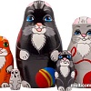 Развивающая игра Брестская Матрешка Коты (набор 5 шт)