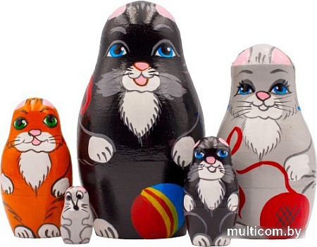 Развивающая игра Брестская Матрешка Коты (набор 5 шт)