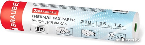 Бумага для факса BRAUBERG 210 мм x 15 м 55 г/м2 110377