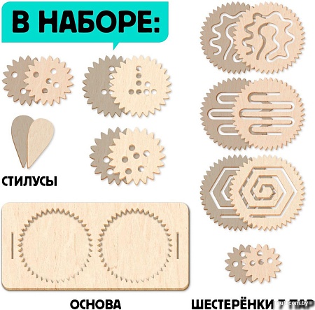 Трафарет Лесная мастерская Нейротренажер. Шестеренки. 25 комбинаций 10398939