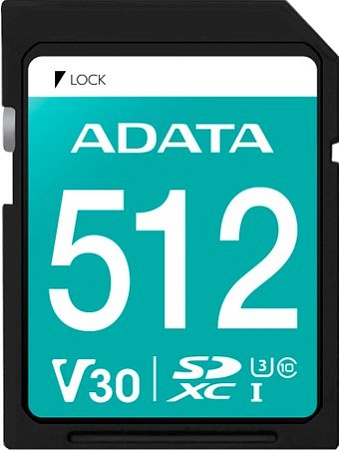Карта памяти ADATA Premier Pro SDXC 512GB ASDX512GUI3V30S-R
