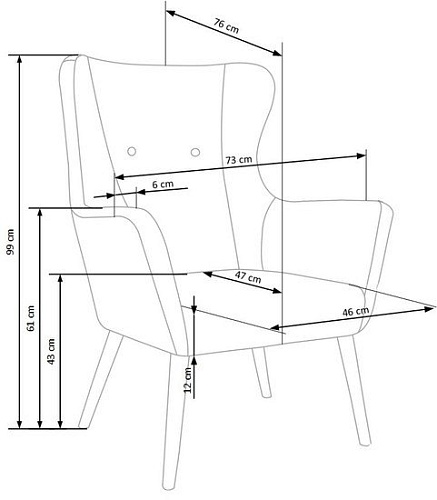 Стул-кресло Halmar Cotto (темно-серый)
