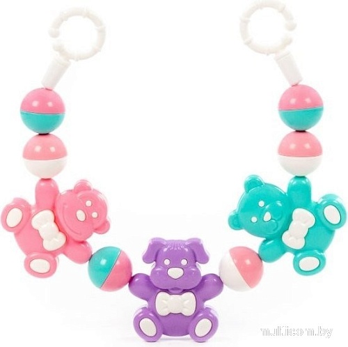 Погремушка Полесье Забавные зверята 24453 (розовый/сиреневый/бирюзовый)