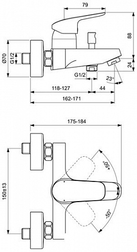 Смеситель Ideal Standard Ceraflex B1721AA