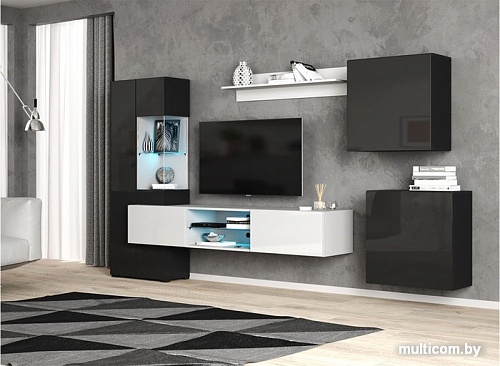 НК-Мебель Point тип-70 гостиная (белый/черный глянец)