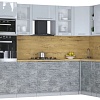 Готовая кухня Интерлиния Мила Пластик 1.88x3.2 PR (туманный глянец/мрамор/дуб бунратти)