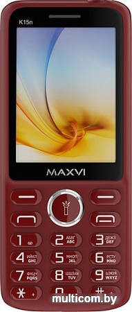 Мобильный телефон Maxvi K15n (винный красный)