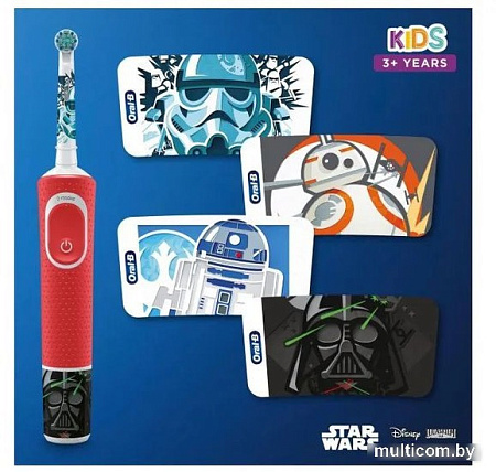Комплект зубных щеток Oral-B Vitality Pro Cross Action + Vitality D100 Kids Star Wars (2 шт, черный/красный)