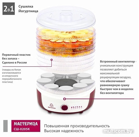 Сушилка для овощей и фруктов Мастерица СШ-0205К
